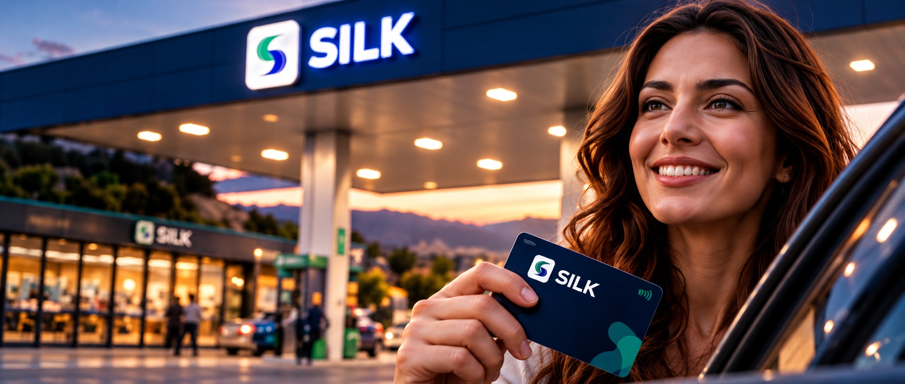 Γυναίκα με κάρτα SILK Rewards